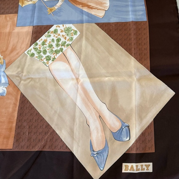 Bally vintage multicolor square print 100% silk scarf vintage EUC - Picture 14 of 15